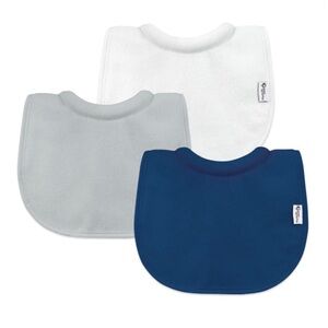 Green Sprouts Stay-dry Milk Catcher Bibs 4 Pack In Navy/White/Gray
